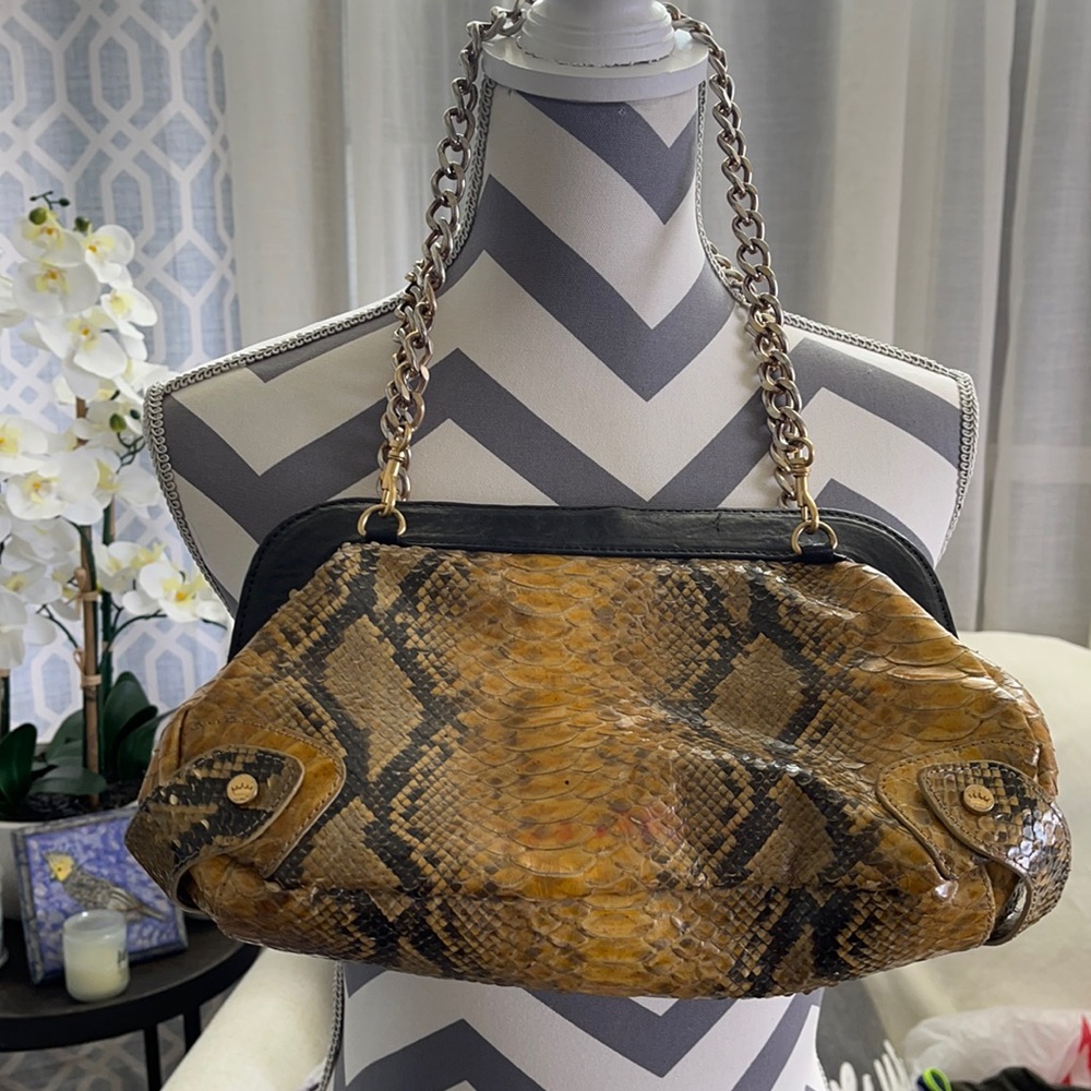 Elaine Turner Python Leather Bag - image 2